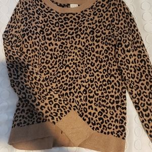 Crew Neck Cheetah Sweater A.N.A